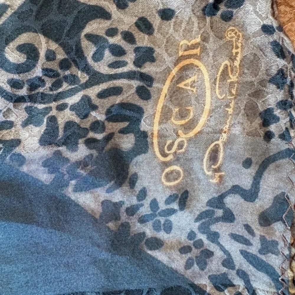 Oscar de la Renta Vintage Silk Scarf – Leopard Patchwork, Wear as Scarf or Tube